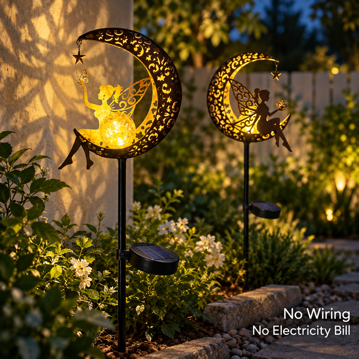 Mehoom 32-Inch Moon Fairy Solar Garden Light photo 4