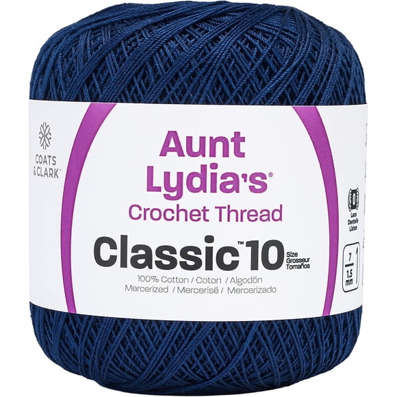 Aunt Lydia's Classic Crochet Thread Size 10-Navy