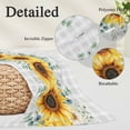 thumbnail image 4 of Sunflower Flowers Throw Pillow Covers Yellow Floral Eucalyptus Leaves Gray Plaid Decorative Lumbar Pillow Cover Rectangle Cushion Case for Sofa Couch Bed Living Room Bedroom 20 X 60 Inches, 4 of 9