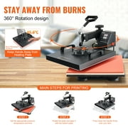 KFFKFF Heat Press Machine, 15x15in 2 in 1 Clamshell Sublimation Transfer Printer with Teflon Coated, Digital Precise Heat Control, Large Powerpress for T-Shirt Hat Cap