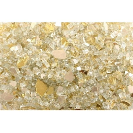 FireGlass Plus Q-GRR-10 Quarter Inch Gold Rush Reflective Fire Glass, 10 Pound Bag