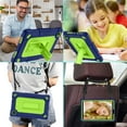 thumbnail image 7 of for TCL Tab 8 V/Tab 8 SE (6048E) Tablet Case Soft Silicone Rubber Heavy Duty Hybrid Had Back Shell Protection Shockproof Kids Friendly with Built in Stand Shoulder Strap (Navy+Green), 7 of 7