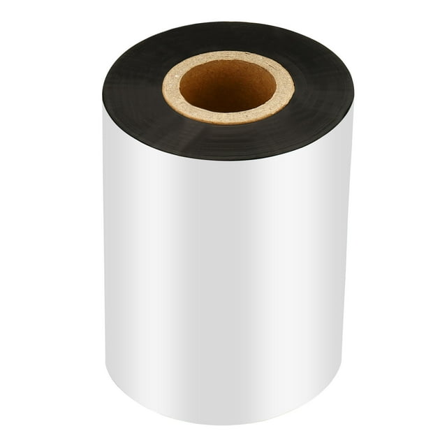 Unique Bargains 3.15'x984' (80mmx300m) Wax Thermal Transfer Ribbon, 1 Roll 1' Core Ink Out Barcode Printer Ribbon, Black