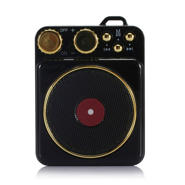 Portable Retro Bluetooth Speaker Atomic Record Player Stereo Speaker Support TF Card ,Easy to Install