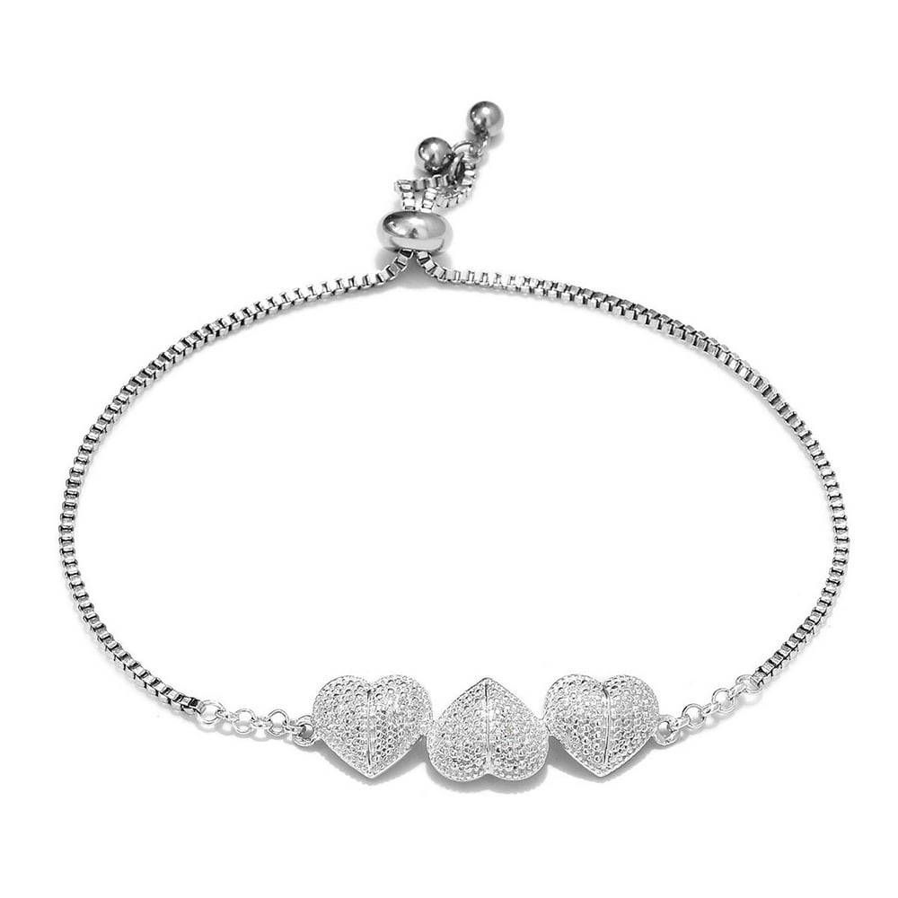 Shop LC Shop LC 925 Sterling Silver Diamond Elegant Fashion Bracelet Gifts I Color I3 Clarity