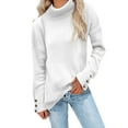 thumbnail image 2 of Labakihah sweaters for women Womens Loose Long Sleeve Knit Sweater Casual O Neck Pullover Distressed Sweater Tops White L, 2 of 5