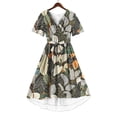 thumbnail image 6 of Ruimatai Women's V-Neck Abstract Print Short Sleeve Belted High-Low Wrap Waist Midi Dresses for Women Summer Casual & Vacation Wear, 6 of 7