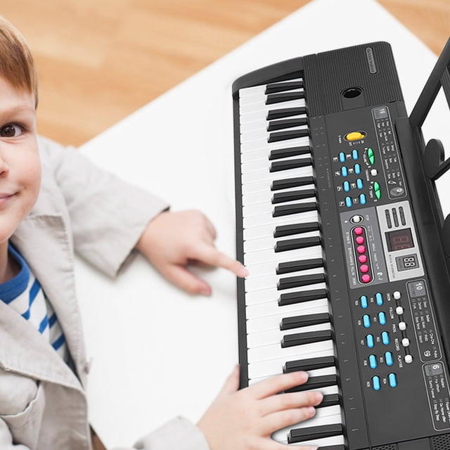 Black 10 Rhythms Electronic Keyboard, Children Keyboard, For Beginner For School For Home For Student Universal USB Power Supply