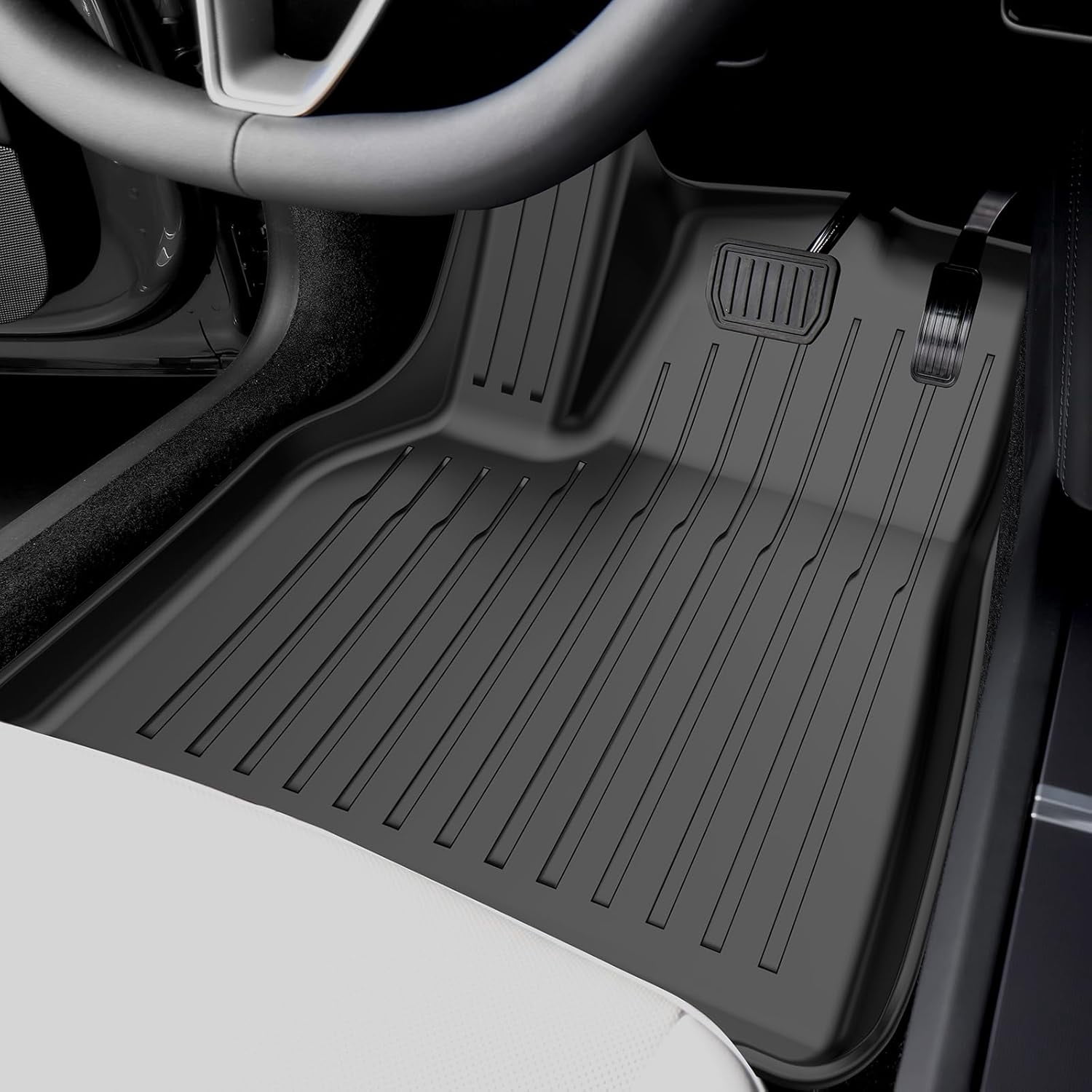 RONGTUO 6-Piece All-Weather TPE Floor Mats & Cargo Liner Set for 2025-2026 Tesla Model Y (Juniper), Anti-Slip, Not for Standard Model Y, Black