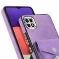 thumbnail image 6 of Nalacover Wallet Case for Samsung A22 5G, Premium Leather Case with Card Holder, 360°Rotation Ring Kickstand, RFID Blocking Protective Magnetic Back Clsoure Case for Samsung Galaxy A22 5G, Purple, 6 of 13