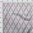 thumbnail image 2 of oneOone Cotton Jersey Dark Peach Orange Fabric Argyle Geometric Sewing Material Print Fabric By The Yard 58 Inch Wide, 2 of 4