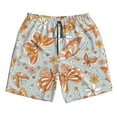 thumbnail image 4 of Bixox Men's Retro Floral Butterfly printing Casual Classic Fit Short Summer Beach Shorts, 4 of 6