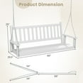 thumbnail image 4 of Costway 3-Person Wooden Outdoor Porch Swing Heavy Duty Patio Hanging Bench Chair White, 4 of 10