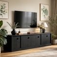 thumbnail image 3 of Fnova 70.9" Modern TV Stand with 6-Tier Storage, Wood Rattan Media Console for TVs Up to 80 Inches, Living Room Entertainment Center, Large TV Cabinet with Shelves for Bedroom/Entryway, 3 of 25