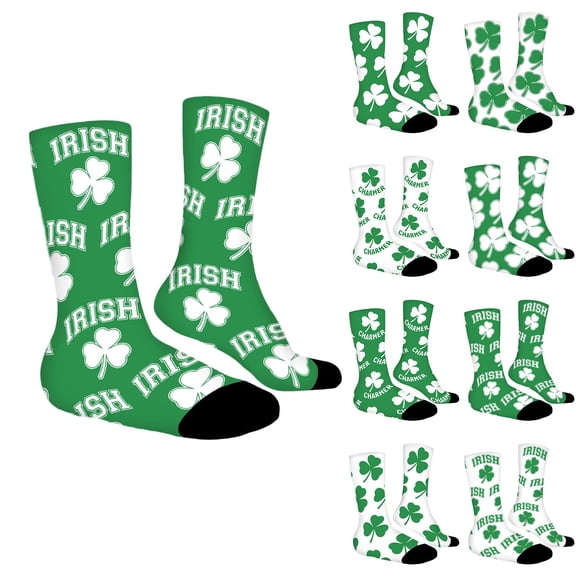 St. Patrick's Day Knit Stockings For Kids Crew Socks for Kids