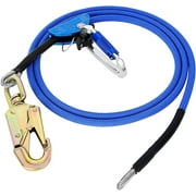 Flip Line, Wire Core Flipline 1/2" X 8', Wire Core Flip Line Kit with Triple Lock Carabiner Adjuster, Steel Swivel Snap, Climbing Flipline for Fall Protection, Arborist, Tree Climbers, Blue