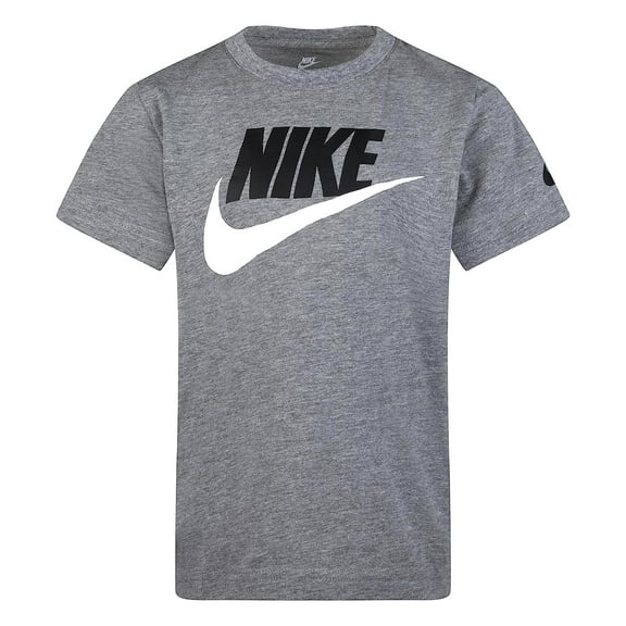 Nike Boy's Futura Logo T-Shirt (Little Kids/Big Kids) Carbon Heather 7 Big Kid