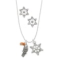 thumbnail image 1 of Delight Jewelry Silvertone Toucan Silver tone Snowflake Charm Necklace and Stud Earrings, 1 of 4
