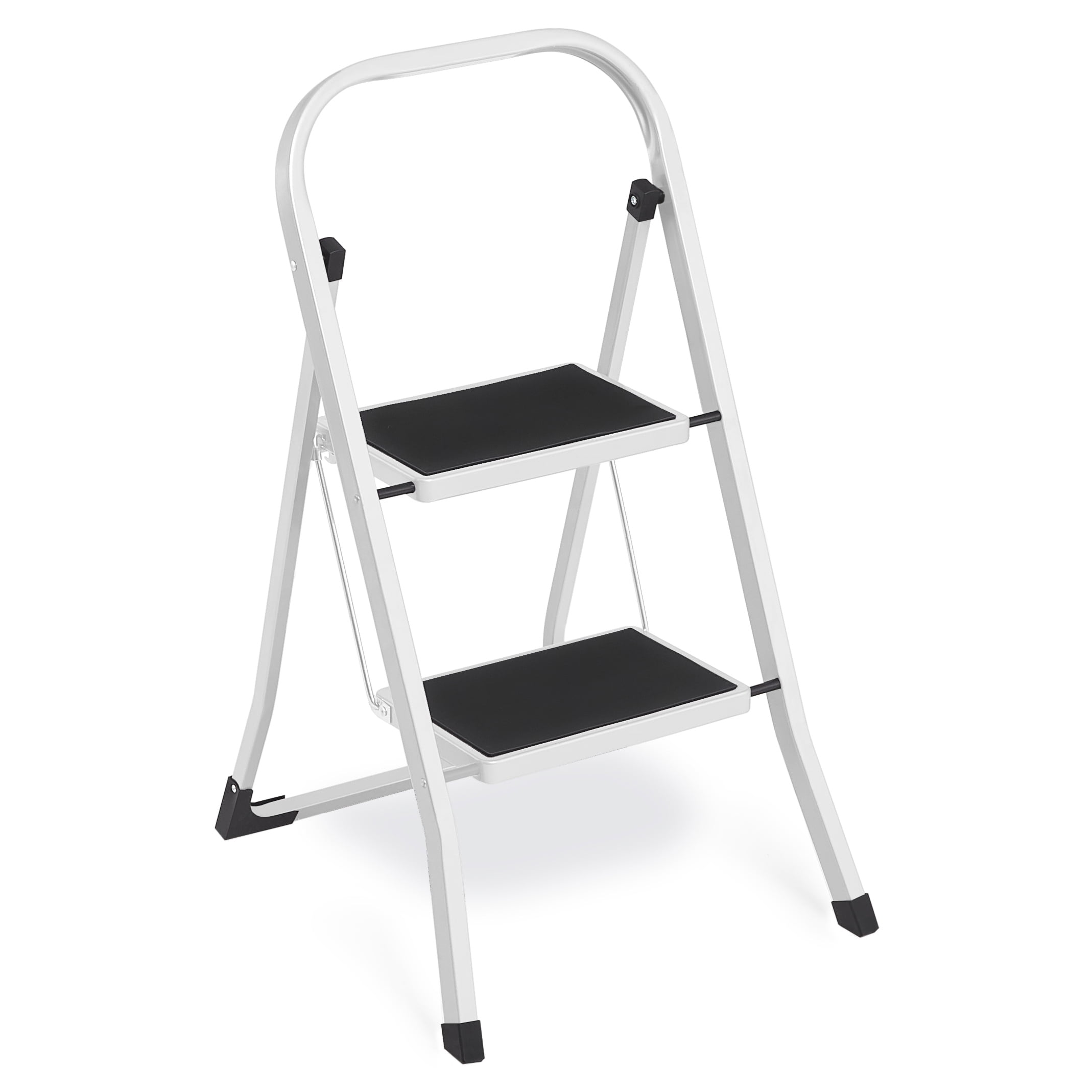 SONGMICS Step Ladder, 2-Step Ladder, Folding Ladder, Safety Lock, Space ...