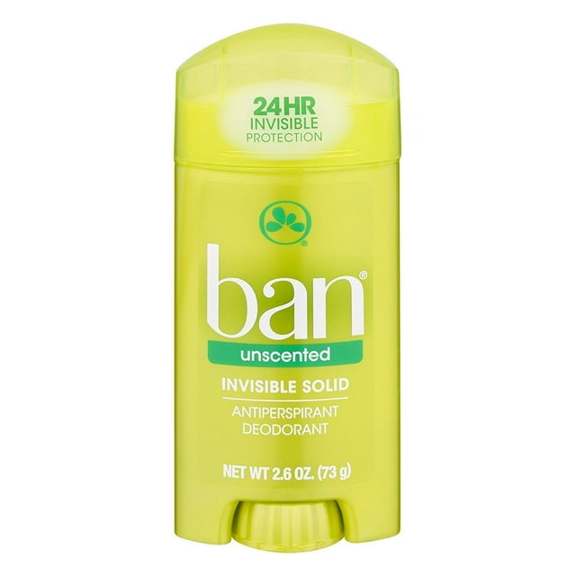 Desodorant Ban, antitranspirante, invisible, sólido, sin perfume, 75 ml, paquete de 5