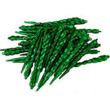 15.7 in. Moss Green Shiny Icicle Ornament - 3 per Box