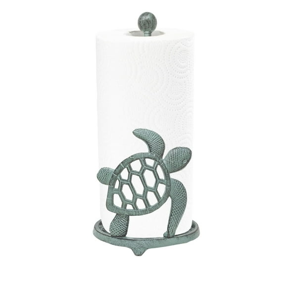 Paper Towel Holder with Sea Turtle Design -Cast Iron Countertop Dispenser