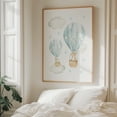 thumbnail image 6 of Blue Hot Air Balloon, Bear, Bunny, Forest Animals, Woodland Animals, Boy Nursery - Illustration Hot Air Balloon Watercolor Whimsical Animal Pastel Unframed Wall Art Print 24 x 30 inches, 6 of 13