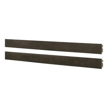 Pemberly Row Wood Transitional Full Size Bed Rails in Gray Finish