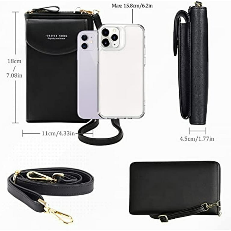 Leather Cellphone Purse Bag, TSV Small Crossbody Phone Bag with Removable  Strap Fit for iPhone, Samsung Galaxy, Pink 