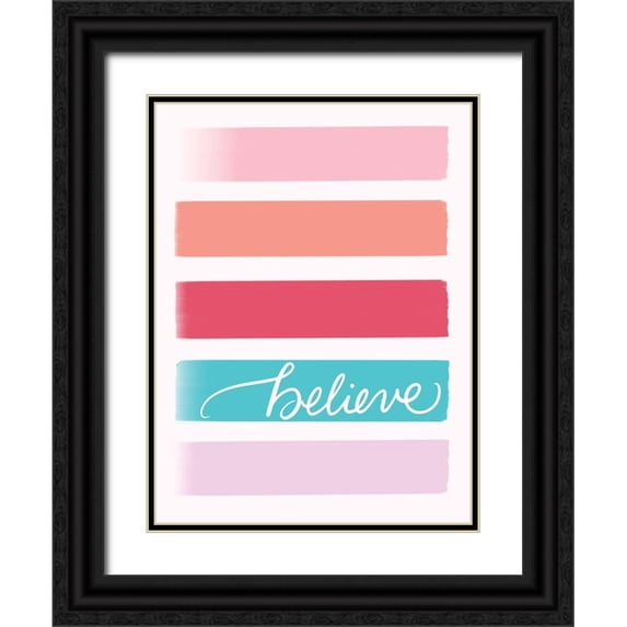 Batista, Dee 12x14 Black Ornate Wood Framed with Double Matting Museum Art Print Titled - Believe