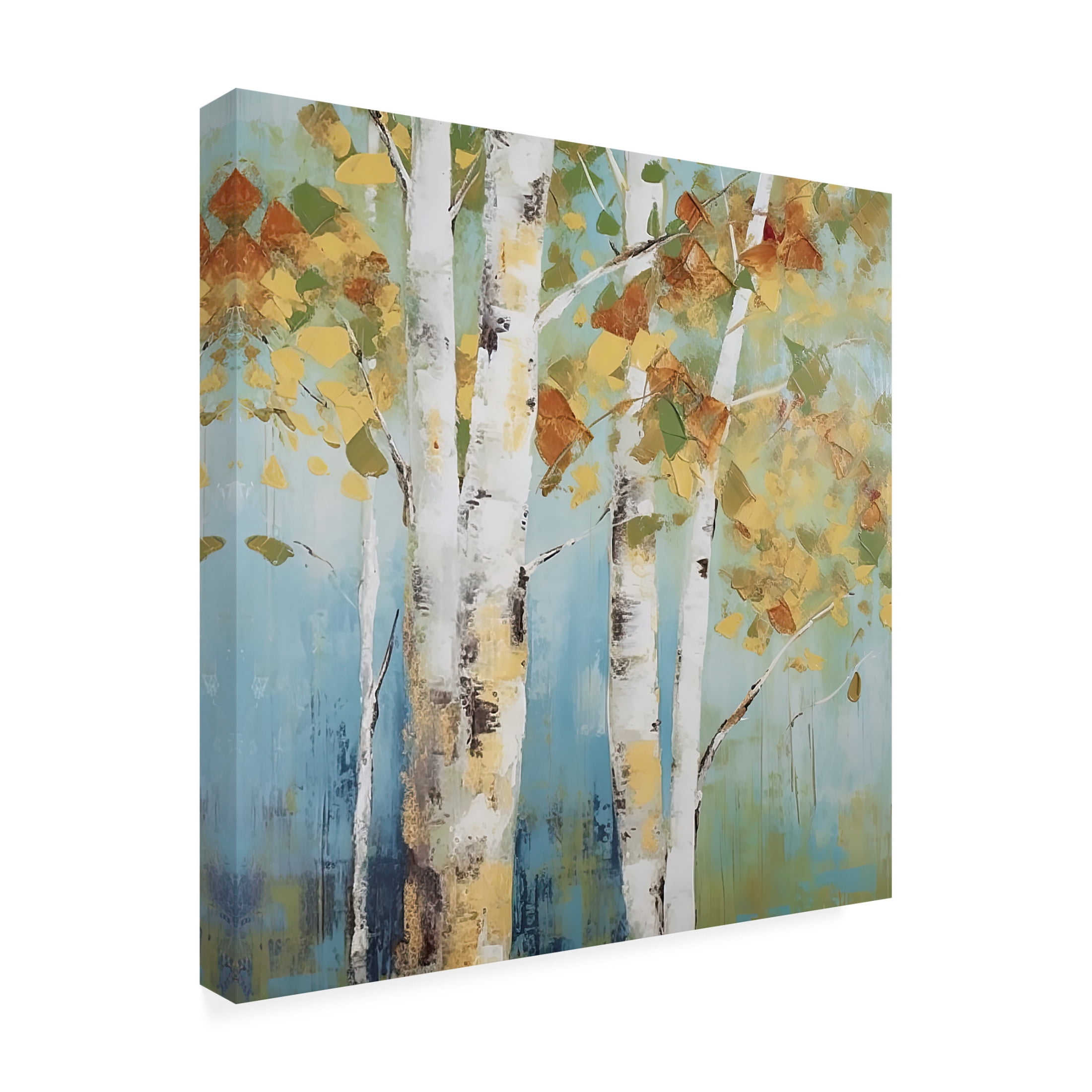 Canvas Wall Art - Sasha 'Birch Forest II' Wall Art for Living Room, Bedroom, or Office Décor by Trademark Fine Art - 14 x 14 Inches
