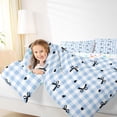 thumbnail image 4 of Homewish Chic Fashion Bow-tie Queen Comforter Set for Girls, Modern Blue Buffalo Plaid Bedding Sets, Cartoon Bow Reversible Bedding Comforter Set, Microfiber Bedroom Decor, 3-Piece, 4 of 8