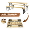 thumbnail image 3 of Ktaxon 6' Wooden Outdoor Folding Patio Camping Picnic Table Set with Bench, Natural, 3 of 8