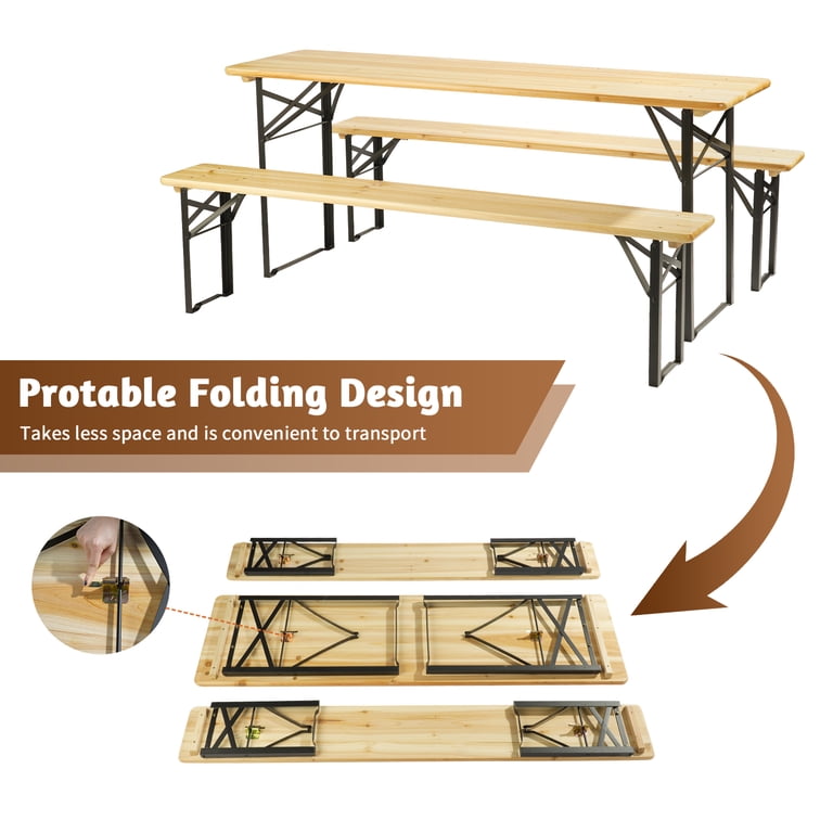 Ktaxon Portable Wood Furniture 6' Outdoor Folding Patio Camping