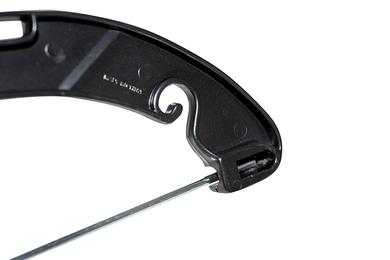 NAHANCO 2500RCHU Plastic Suit Hanger, Heavy Weight with Metal Clips, 17", Black (Pack of 25)