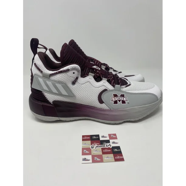 Adi-das SM Dame 7 Extply Mississippi State Basketball Shoes GX3461 Men Size 11
