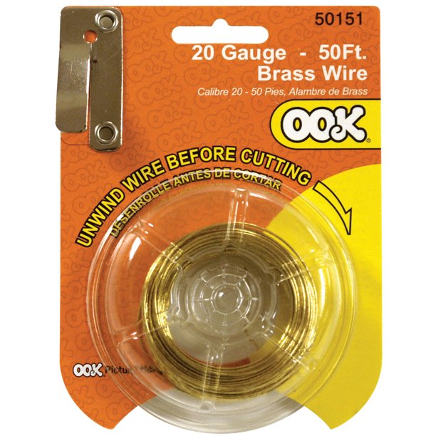 Ook Picture Hanging Wire, Brass Wire, 20 Gauge, 50 ft.