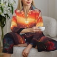 thumbnail image 6 of Sigee Cat Watching City Sunset for Women’s Pajama Sets Long-Sleeved Pjs Sets for Women 2 piece Sleepwear-Medium, 6 of 7