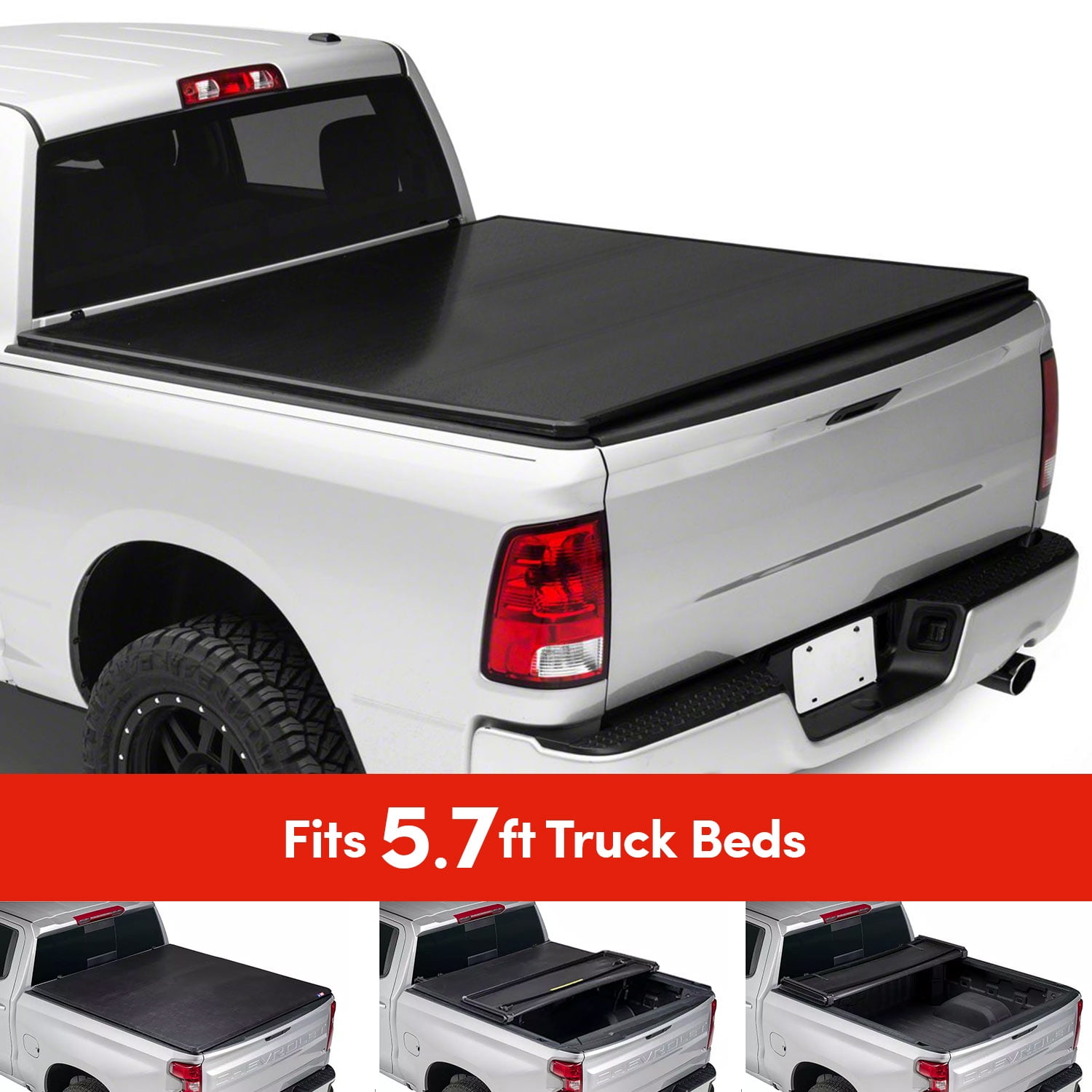 Krator Soft TriFold Truck Tonneau Cover for 20092019 Dodge Ram 1500
