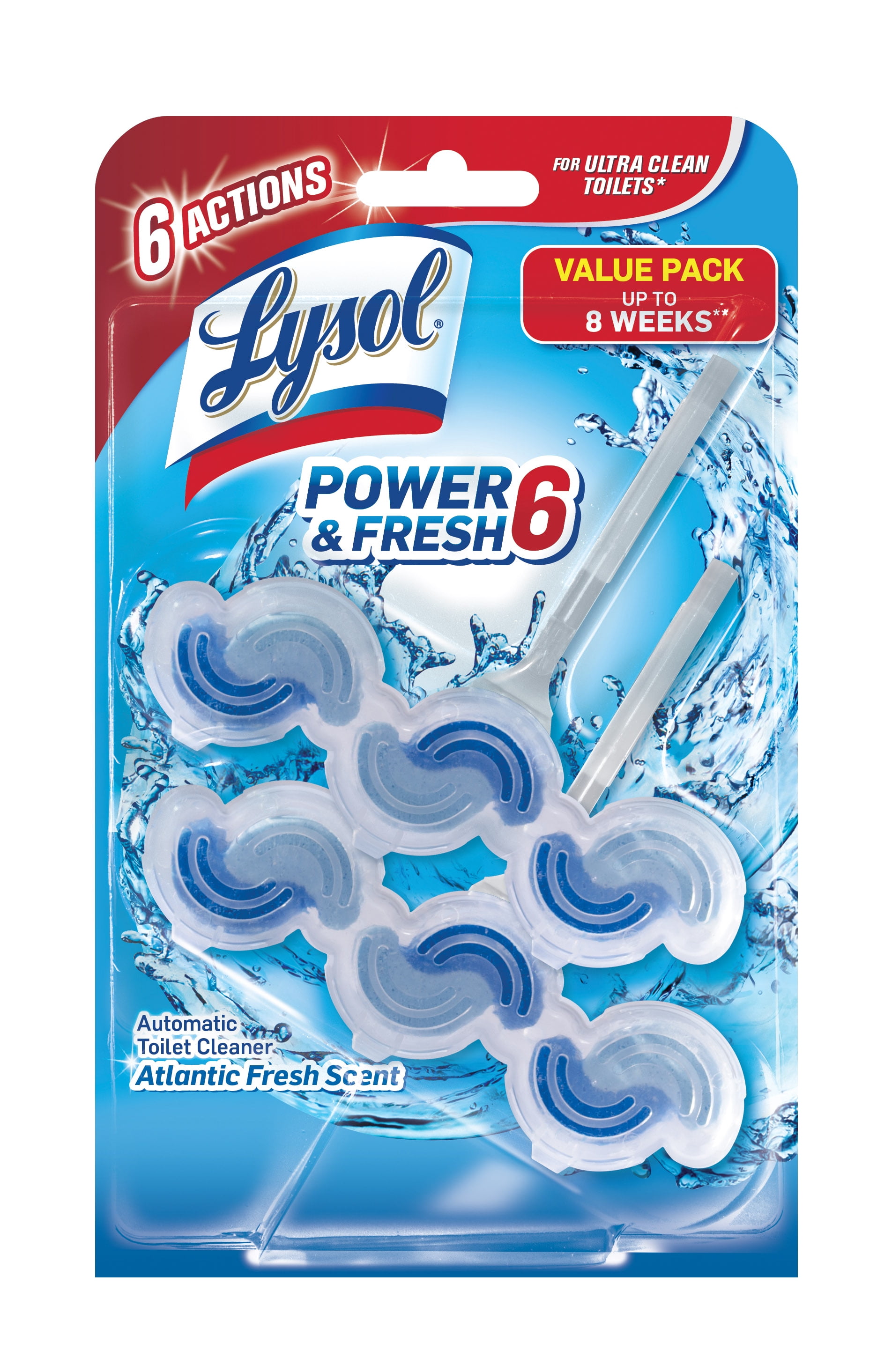 Lysol Power & Fresh 6 Automatic Toilet Bowl Cleaner, Atlantic Fresh