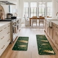 thumbnail image 3 of Sm:)e Pine Tree Christmas Kitchen Rugs and Mats, 17x29Inch and 17x47 Inch, Non Slip Linen Mat Inside Washable for Porch Patio Hallway, Green, 3 of 7