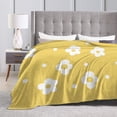 thumbnail image 6 of YFYANG Anti-Pilling Ultra-Soft Micro Fleece Cover Blanket for Bed Sofa, Yellow Flower Pattern Throw Blanket for All Seasons, 50"x40", 6 of 9