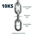 thumbnail image 2 of ABUS Cadena de seguridad cuadrada de acero endurecido 10KS de 6 pies x 3/8 pulgadas de grosor para bicicletas, contenedores, remolques, vehículos todo terreno, motocicletas y propiedad personal/indust, 2 of 5