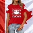 thumbnail image 2 of Fgnfyis T-Shirts Graphiques pour Femmes pour l'Été, Tenue Décontractée, Confortable, Manches Courtes, Col Rond, Tee avec Imprimé Patriotique de la Fête du Canada, T-Shirts pour Femmes Rouge P, 2 of 4
