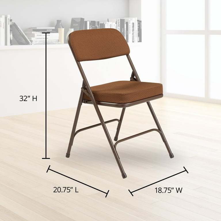 Pack of 2 NPS 3200 Series Premium 2 Fabric Upholstered Double Hinge Folding Chair Antique Gold Walmart