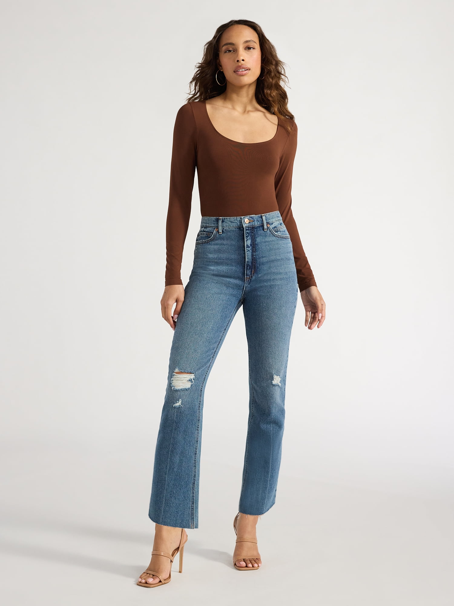Sofia Jeans Women's Paloma Slim Straight Super High Rise Jeans, 26" Inseam, Sizes 0-20