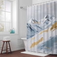 thumbnail image 5 of Grey Mountain Fabric Shower Curtain Gold Modern Art Washable Shower Curtains for Bathroom, Waterproof Bath Curtain with Hooks Home Decor 72x72in, 5 of 8