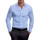 thumbnail image 2 of Ceisia Men's All Gift Seasons Formal Solid Color Round Neck Long Sleeve Shirt - Comfortable Daily Outdoor Wear, 2 of 5