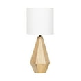 thumbnail image 4 of Kate and Laurel Marcedes Modern Mango Wood Bedside Table Lamp, 8 x 8 x 20, Natural Wood, Faceted Decorative Tabletop Desk Lamp with Linen Shade for Living Room Decor, 4 of 10