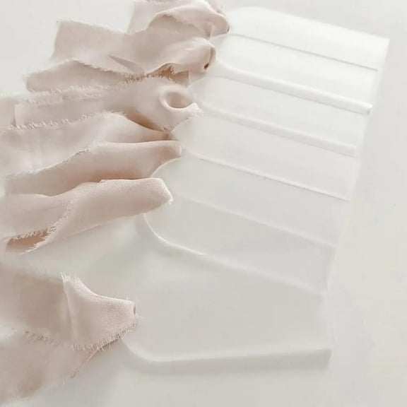 16Pcs Wedding Reserved Ribbon Seating Tag Blank Arched Acrylic Place Cards